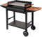 Tarrington House Holzkohlegrill Gouette, 40 x 58 cm, Ablagetische, fahrbar, Stahl/Holz, schwarz