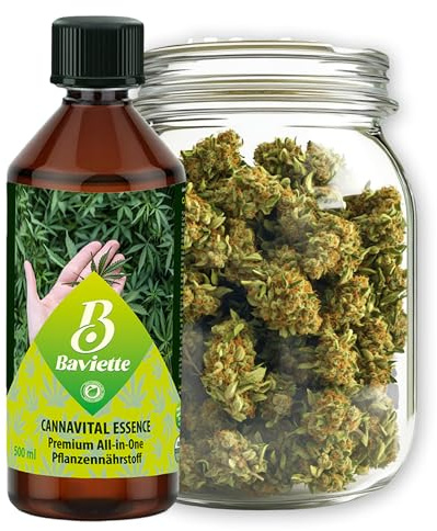 CannaVital Essence 0,5L Universal Cannabis Pflanzendünger Bio-Qualität für Wachstums- & Blütephase für Indoor & Outdoor | Für intensiven Geschmack, kräftiges Wachstum & Blüten mit Hanf Dünger