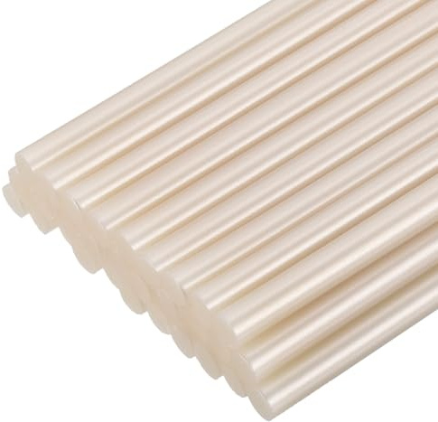 QUARKZMAN 30 Stück Heißklebestifte 7mm x 100mm Mini Heißklebesticks Heißklebepistole Heißkleber Klebestifte Heißklebestäbchen für Repartur Bastel Dekoratiion DIY Handwerk Metallic-Weiß