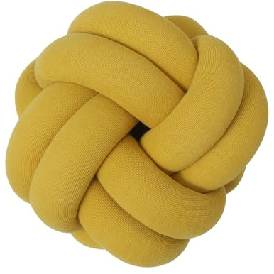 Knotenkissen, Geknotetes Kissen,Knot Cushion, Soft Plush Cushion, Knotted Cushion,Knoten,Knoten-Ball-Kissen-handgemachtes Baby-Haar-Kissen,Pillow Ball Zierkissen für Sofa (27x27x18cm,Ingwer)