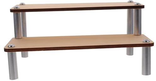 GALPADA Expositor De Madera Elevador Para Cosméticos, Estante De Almacenamiento Vertical De 2 Niveles, Soporte Organizador Resistente Para Figuras y Juguetes, Adecuado Para Exhibición y Orden El Hogar