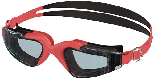 Ambienden Gafas Piscina Adultos Y JóVenes – Unisex Gafas Natacion Hombre Mujer – Lentes Antivaho HD ProteccióN UV, Sellado Impermeable Aptas Para Playa/Piscina-RedBK