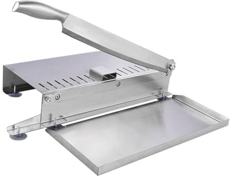 STOBAZA Hachoir à Viande Manuel Multifonction Inox Réglable, Coupeuse De Côtes Et Poulet En Acier Inoxydable, Trancheuse à Poisson Et Légumes, Usage Domestique Polyvalent