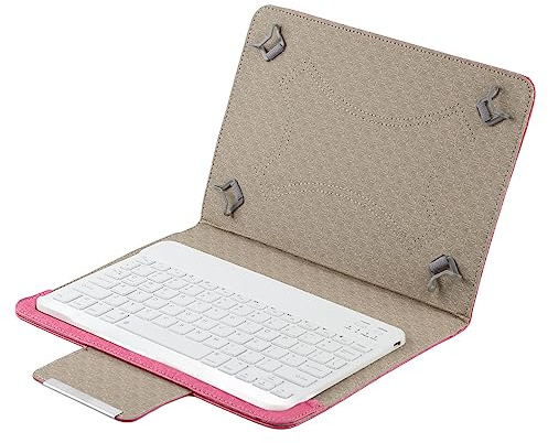 Funda de Cuero PU con Teclado Bluetooth Multifuncional de 10 con Soporte para Tableta y Teléfono Móvil, Resistente Al Polvo y a los Arañazos, Fácil de Transportar (Teclado 10 Pulgadas +