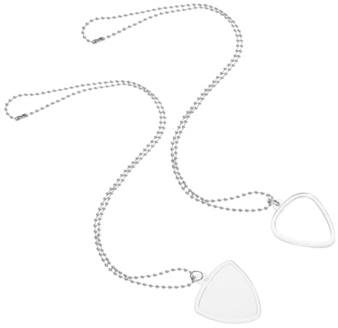 Hemobllo Gitarrenplektrumhalter Halskette 2 Stück Transparent mit Verlängerter Kette und Plektrum Etui für Anfänger und Gitarrenzubehör