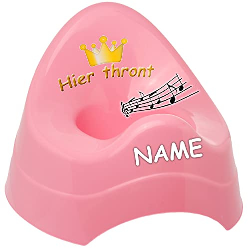 alles-meine.de GmbH Musik & Sound - Töpfchen/Nachttopf/Babytopf - rosa - pink Hier thront inkl. Name - Bieco - Melody - mit großer Lehne + Spritzschutz - Babytöpfchen/K..