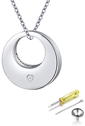 Flyow Kreis des Lebens Urne Halsketten für Asche für Damen Frauen Feuerbestattung Schmuck 925 Sterling Silber Ewigkeit Denkmal für Immer in meinem Herzen Asche Andenken