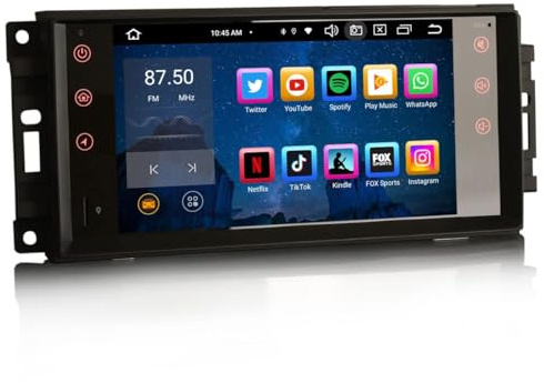 4GB+64GB 8-Core Android 14 Autoradio GPS Navigatore per Jeep Compass Patriot Chrysler Dodge Wireless Carplay Android Auto DSP Bluetooth 5.0 A2DP DVB-T2 WiFi DAB+IPS