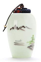 Boîte à thé en céramique de style japonais - Pot de rangement traditionnel scellé pour la maison, la cuisine, la salle à manger, la décoration A09
