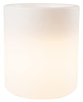 8 seasons Design Shining Elegant Pot S, LED Pflanzkübel 39 x 39 cm (weiß), E27 Fassung inkl. Leuchtmittel in warmweiß, beleuchteter Pflanzkübel für innen + außen, Blumenkübel