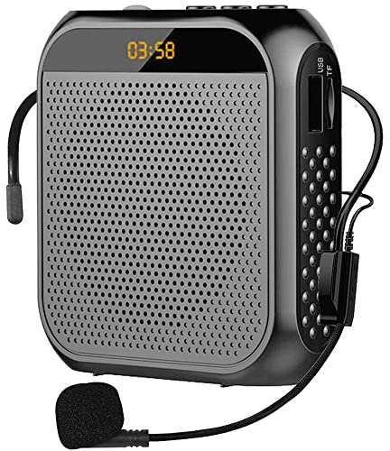 Amplificatore Vocale Portatile per Insegnanti, 2200mAh Ricaricabile con Cassa per Guida Turistica, Riunione, Yoga, Aula (Nero)