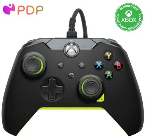 PDP Wired Controller Electric Black for Xbox Series X|S, Gamepad, Wired Video Game Controller, Gaming Controller, Xbox One, Officially Licensed - Xbox Series X