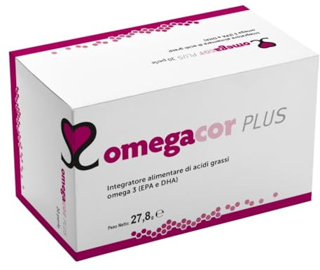 Omegacor PLUS 20 perle – Integratore Omega 3 (EPA & DHA) per il Benessere Cardiaco, Cerebrale e Visivo