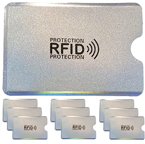 Lonnalee 10 x Kartenhülle (5,9 x 9,1 cm) - EC Karten Schutzhülle - Kartenhüllen für perfekten Karten Schutz für Kreditkarte, Personalausweis, Führerschein und andere Scheckkarten（glänzend）