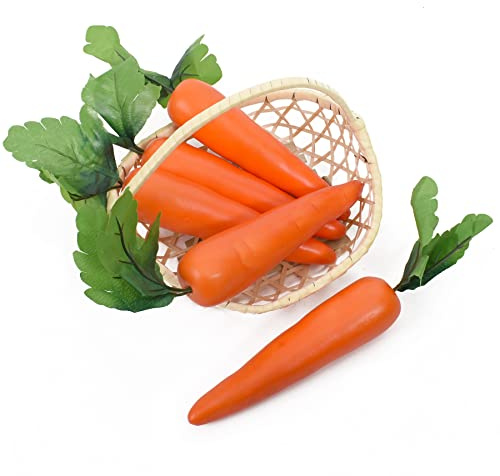 VIOCIWUO Artificial Carrots 5Pcs Fake Simulation Carrots Lifelike Vegetables Fruit for Easter Home Kitchen Farm Party Table Decoration