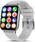 Deunis Smartwatch H6 1,90 Zoll mit Telefonfunktion für Damen Herren kompatibel mit Android iOS, Schlafmonitor HD06 Schrittzähler Fitness Tracker, Fitnessuhr, Armbanduhr, Sportuhr (Silber)