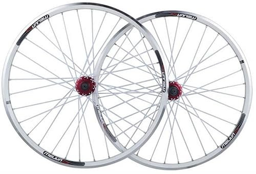 Laufradsatz 26 Zoll MTB-Fahrrad-Laufradsatz, doppelwandige Leichtmetallfelgen, Kassette, Fiywheel-Nabe, Scheibe/V-Bremse, 7/8/9/10 Geschwindigkeit, 32H, Fahrrad-Vorder- und Hinterrad, Straße