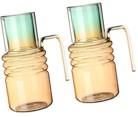 ZzzaNa 2 set Trasparente Bevanda da Comodino Bicchiere Ghiacciato Limonata Latte Notturno Bicchiere d'Acqua for la Casa con Caraffe Resistenti al Freddo Contenitore da Ml Capacità Succo di Birra Creat