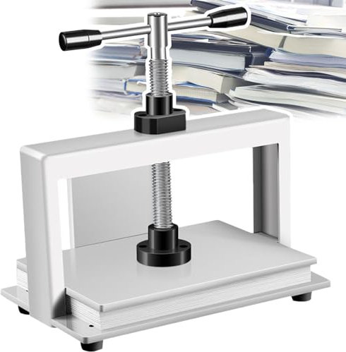 ROGHA A4/A3-Buchbindepresse, Manuelle Flache Papierbindemaschine, Buchglättungsmaschine, 3306Lbs (1500Kg) Druck, Büro- Und Schulwerkzeuge Für Dokumente, Stempel, Banknoten,A4