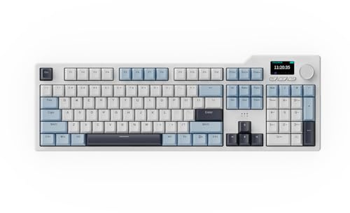 DAIDAI×AJAZZ AK35I V3 Full Size Hot Swap Mechanical Gaming Keyboard with Screen & Knob 2.4G/BT/USB-C Gasket Keyboard FR4 Plate 8000mAh Battery South Facing LED RGB (Avocado Axis)