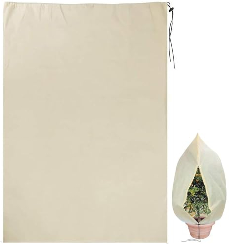 Danlai Frostschutzhülle für Pflanzen, 120 x 180 cm, mit Kordelzug und Reißverschluss, Frostschutzhülle für Winterpflanzen, für Pflanzen im Freien, Strauch, Topfpflanzen