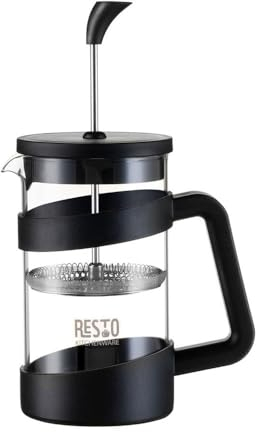 RESTO 90508 French Press – Cafetière à piston élégante et élégante en verre borosilicate résistant à la chaleur avec poignée et fond en plastique solides, filtre en acier inoxydable (French Press 600