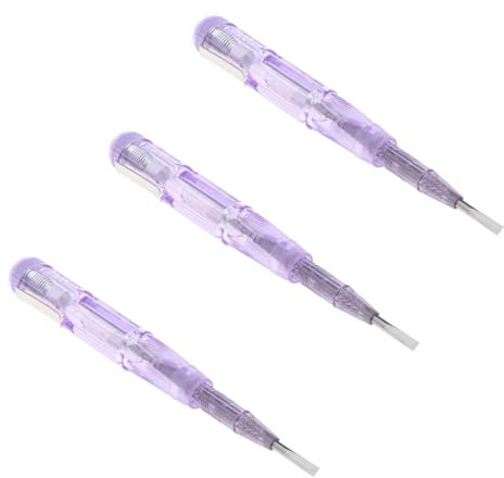 Lot de 3 tournevis 185 mm testeur de secteur, testeur électrique, tournevis plat, échantillon, lumière testeur de tension