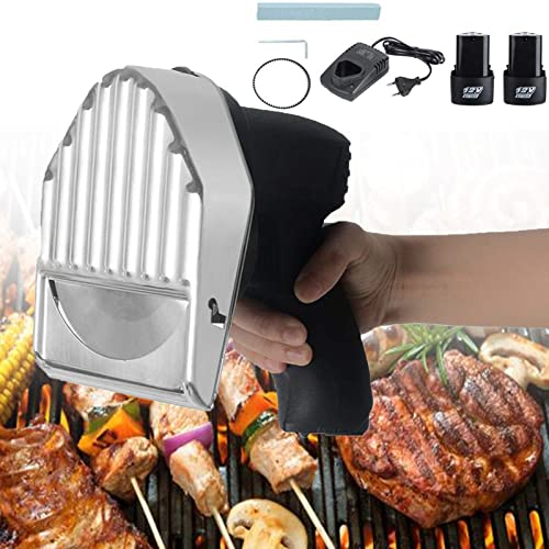 Couteau à Kebab sans Fil, trancheur de Kebab, Couteau gyroscopique électrique, Rasoir trancheuse à Viande électrique 80 W 2800 TR/Min pour Agneau, Porc et Poulet, sans Fil-A (sans Fil A)