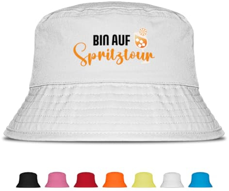 Prozente Momente Bin auf Spritztour Fischerhut | Anglerhut | Sonnenhut | Sommer | Party | Lustige Sprüche | OneSize | Malle | hochwertig