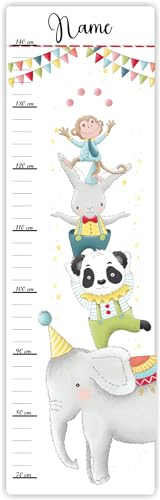 Farbklecks-Collection Kinder Messlatte Zirkus 70-140 cm personalisierbar mit Namen, Messleiste, Kinderzimmer, Holzmesslatte