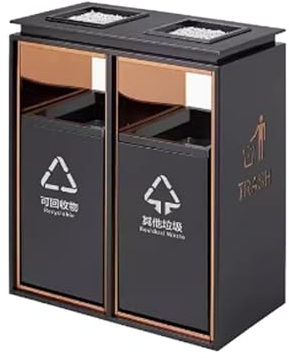 Standaschenbecher Vertikaler Aschenbecher mit doppeltem Fass aus Edelstahl, Mülleimer, Aufzugs-Aschenbecher, Aufzugsmund-Aschenbecher, hochwertiger Mülleimer Aschenbecher Outdoor/Aschenbecher ( Color