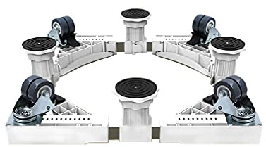 Adjustable Washing Machine Base Tumble Dryer Stand Trolley Heavy Duty Roller Washing Machine Appliance Wheel Universal Adjustable 52-67cm Cookers Stand Base Movable Fridge Freezer Trolley fo
