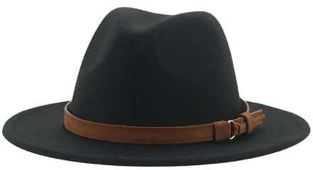 FULUJIDI Fedora Trilby Filzhut Hut Fedora Hüte Für Frauen Männer Breite Krempe Solide Frauen Hüte Band Gürtel Klassische Formale Kleider Hüte