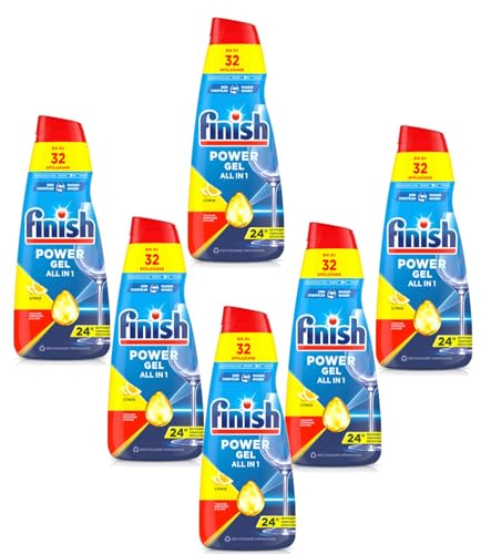 Finish Power Gel Citrus – Flüssiges Geschirrspülmittel für die Spülmaschine – 6 x 650 ml