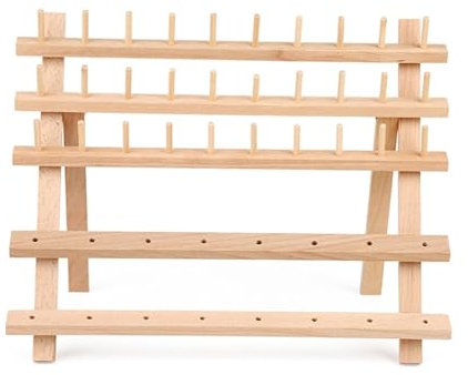 LXHZSY Nähgarn Aufbewahrung Aufbewahrungsbox for Nähgarn aus Holz, Spulengarnhalter, Heimstickerei, Klapprahmen, Nähständer, Organizer in Mehreren Größen(46 Column)