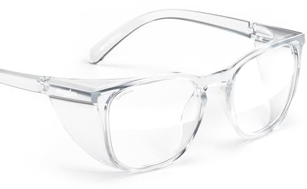 Stoggles Square Z87.1 Certified Polycarbonate Small Fit Safety Glasses, Scratch & Shatter-Proof, Blue-Light & UV Blocking Lens, Top & Side Shields, Anti-Fog Dip Coated, Protective & Stylish Eyewear