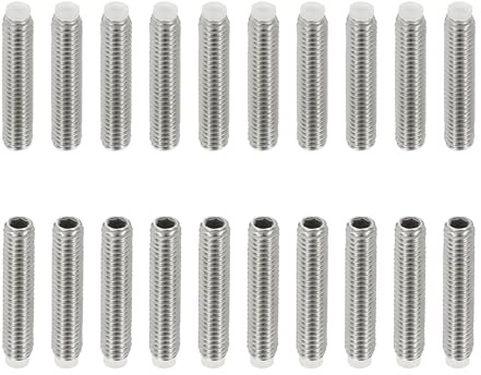 PATIKIL Madenschrauben M4x20 mm, 20 Stück 304 Edelstahl Kunststoff Nylonspitze Madenschrauben/Innensechskant Gewindestifte, Sechskantkopf Schrauben für Türgriff, Türklinke