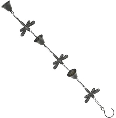 Happyyami Hängendes Windspiel Aus Eisenkunst Libellenanhänger Und Eisenglockenanhänger Zartes Design Für Innen Und Außendekoration Einfach An Wand Tür Oder Fenster Aufzuhängen