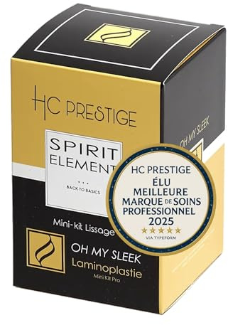 HC Prestige Mini Kit Laminoplastie Oh My Sleek – Lissage Pro Sans Fumée 4x100ml – Résultats 3 Mois – Kératine, Collagène, Protéines de Soie – Sans Formol ni Acide Thio – Made in France