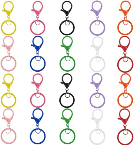 SUNNYCLUE 30 Stück 10 Farben Bunte Karabinerverschlüsse Schlüsselanhänger Klauenverschluss Metalllegierung Verschlusshaken Ende Gebogen Drehbar Schlüsselband Ring Druckknopfverschluss Für Schmuckherst