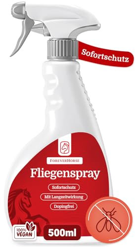 ForeverHorse Fliegenspray Pferd - 500ml Insektenspray als Pferde Zubehör - Sofortiger Schutz & Langanhaltende Wirkung als Mückenspray - Repellent gegen Mücken, Fliegen, Bremsen Made in Germany