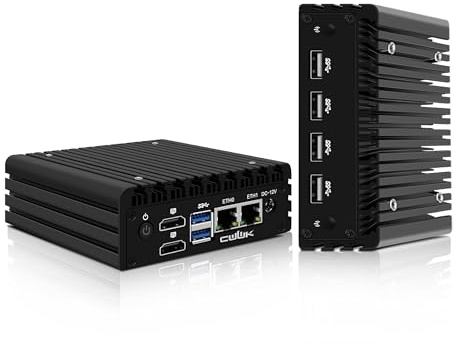 CWWK X86-P6 N150 Mini PC Fanless (Upgraded N100), Firewall Appliance Mini Computer with 2 x i226-V 2.5GbE LAN, OPNsense Micro PC Barebone DDR5 NO RAM/SSD/OS, 2-Display (4 x USB2.0)