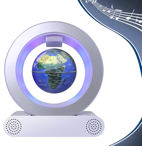 Poojaed Globo de levitación magnética con altavoz Bluetooth， Gadget en Forma de C para Decoración de Escritorio, Regalo Impresionante para Hombres, Mujeres, Padres, Maridos (10cm)
