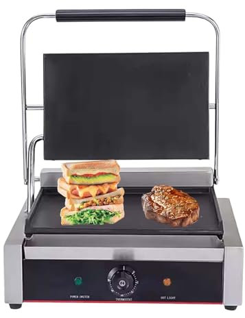 Parrilla EléCtrica De Sobremesa - Plancha Plana Para Barbacoa, Cocina, Interior - Control De Temperatura Ajustable - Para Camping, Cocina Al Aire Libre, Barbacoa En Casa,14x9Flat