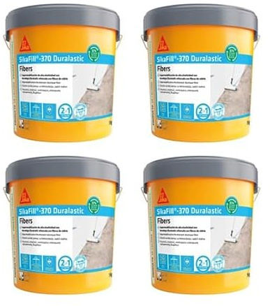 SIKA - Impermeabilización reforzada con fibra - SikaFill 370 Fibers - Blanco -Pintura acrílica con fibras de vidrio para impermabilización de cubiertas y terrazas visitables - Puenteo de fisuras - 5kg