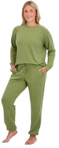 Blush by Us Angels 2 Piece Womens Sweatsuit Jogger Set, Lounge Set, Super Soft and Cozy, Sizes XS-3X, Moss
