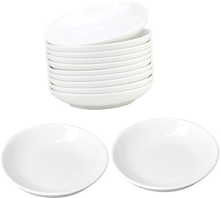 DECORNIJIA 12pcs Ceramic Ink Discs for Calligraphy Water Plates Ink Dishes for Painting and Calligraphy Practice
