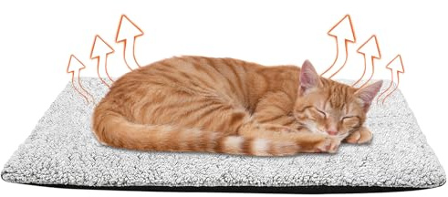 JACMKEON Self Heating Cat Bed 60x45cm Self Warming Pet Pad Heated Cats Blanket Electric-Free Heated Cat Mat for Cats and Dog