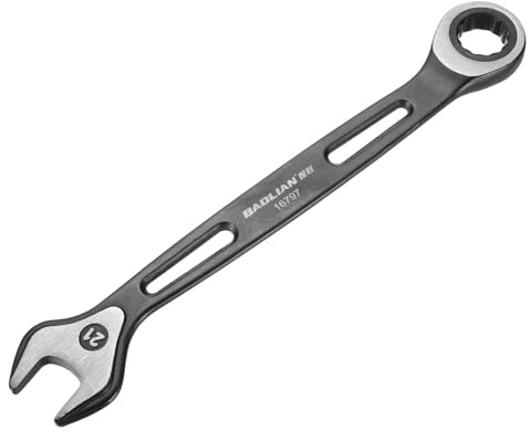 sourcing map Llave combinada de trinquete de 21 mm, métrica, 12 puntos, electroforesis CR-V, doble caja, llaves de trinquete de extremo abierto con 72 dientes y 5° de giro de grado industrial para