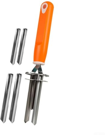 Ensemble de vide-fruits et dénoyauteurs réglables en acier inoxydable pour un retrait efficace des pommes, poires, cerises, jujubes, baies et autres utilisations en cuisine (réglable (orange)